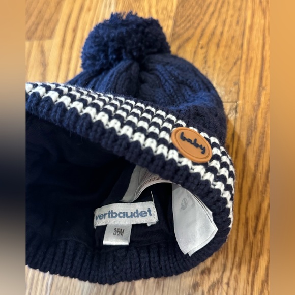 VERTBAUDET - New Winter set - Beanie + Scarf + Mittens, Navy and White, 3-6M - Picture 3 of 8